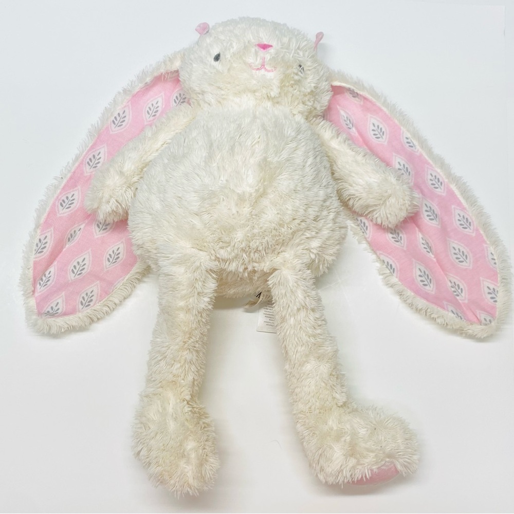 Lambs and Ivy Nappi by Dena Long Ear Bunny Rabbit White with Pink Pattern Ears